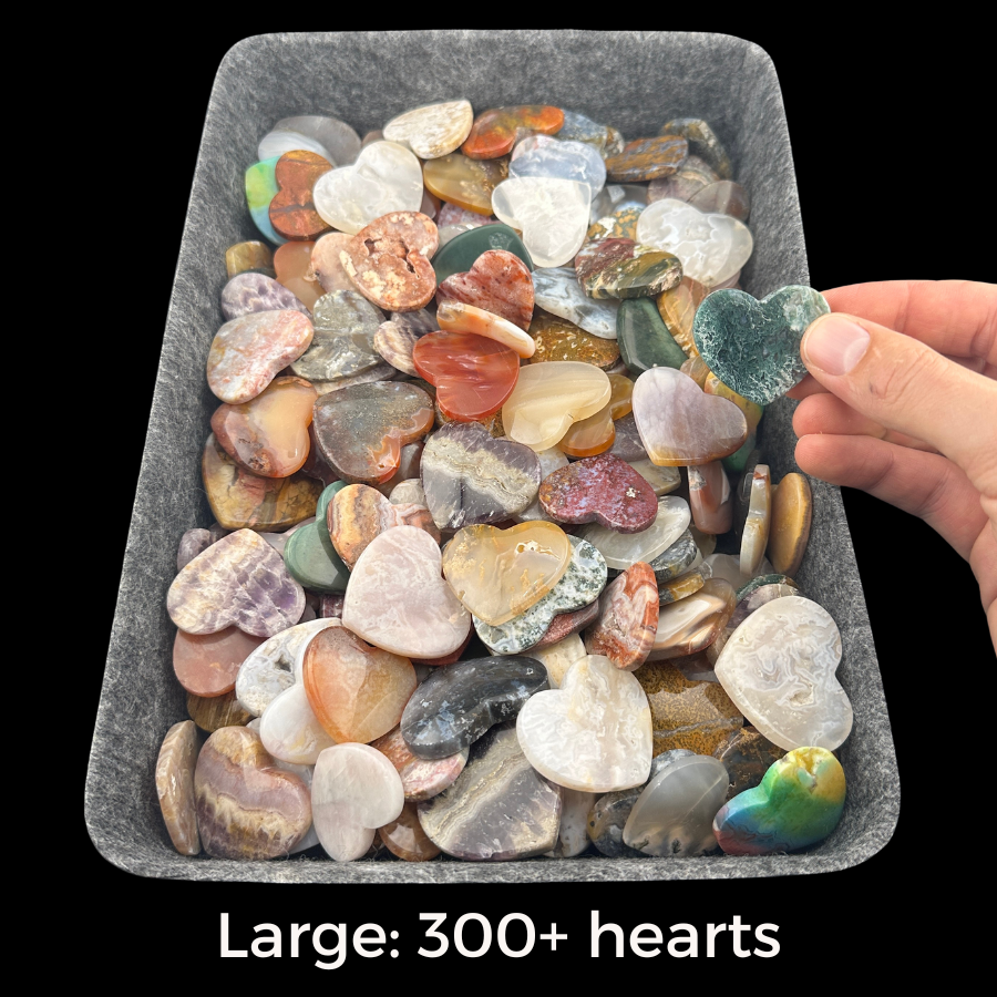 Felt Tray Heart Rocks Display