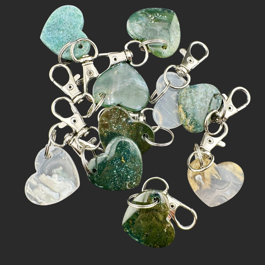 Moss Agate Keychain