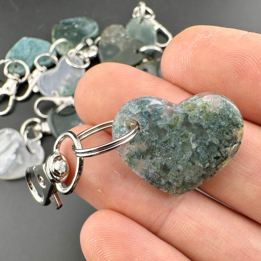 Moss Agate Keychain