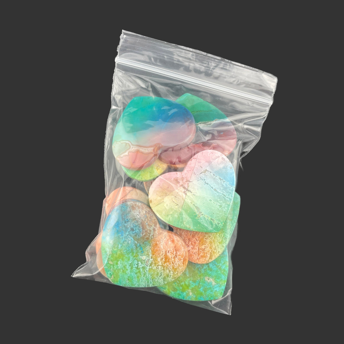 Rainbow-dyed White Lace Agate