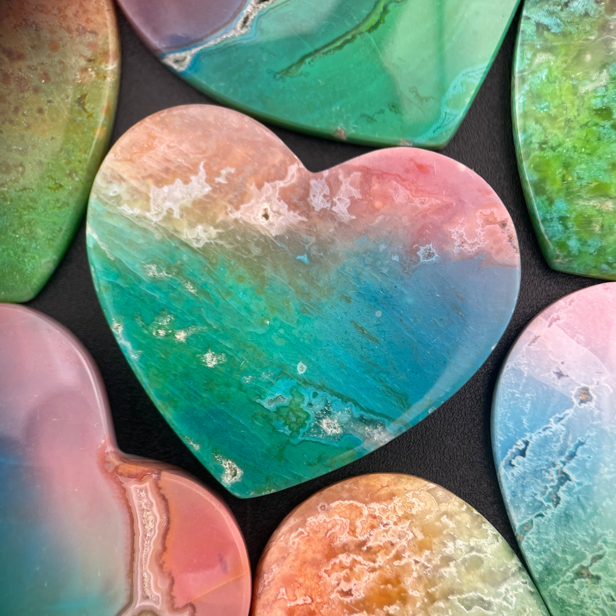 Rainbow-dyed White Lace Agate