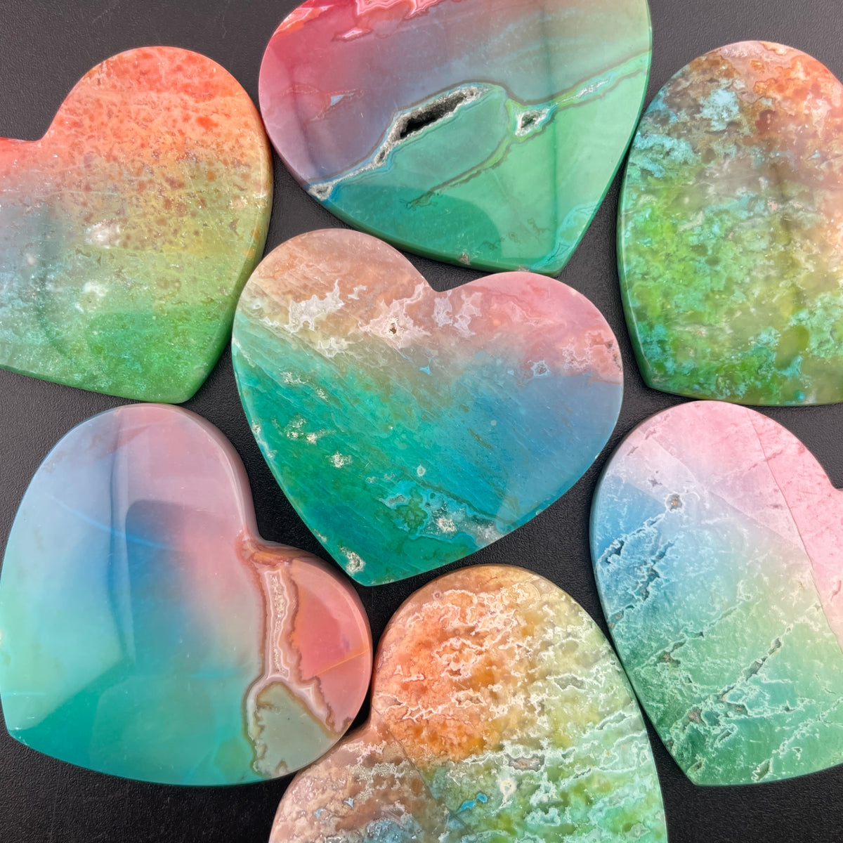 Rainbow-dyed White Lace Agate