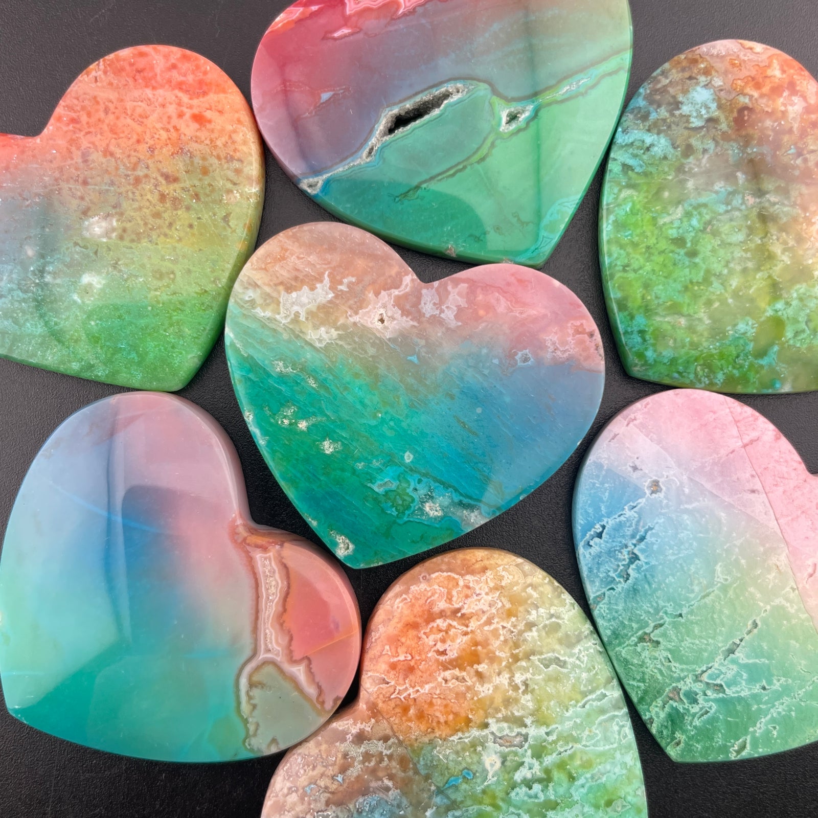 Rainbow-dyed White Lace Agate