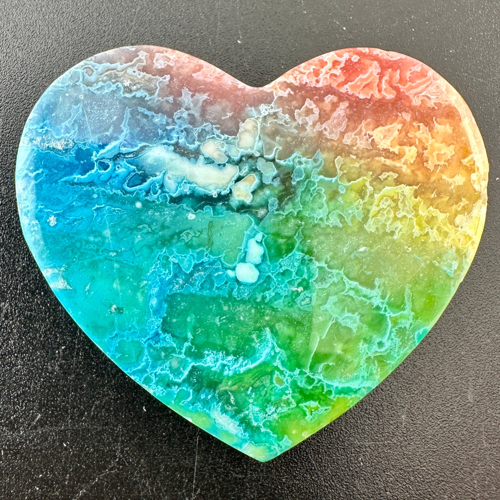 Rainbow-dyed White Lace Agate