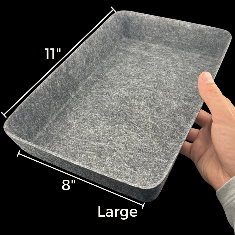 Felt Tray Heart Rocks Display