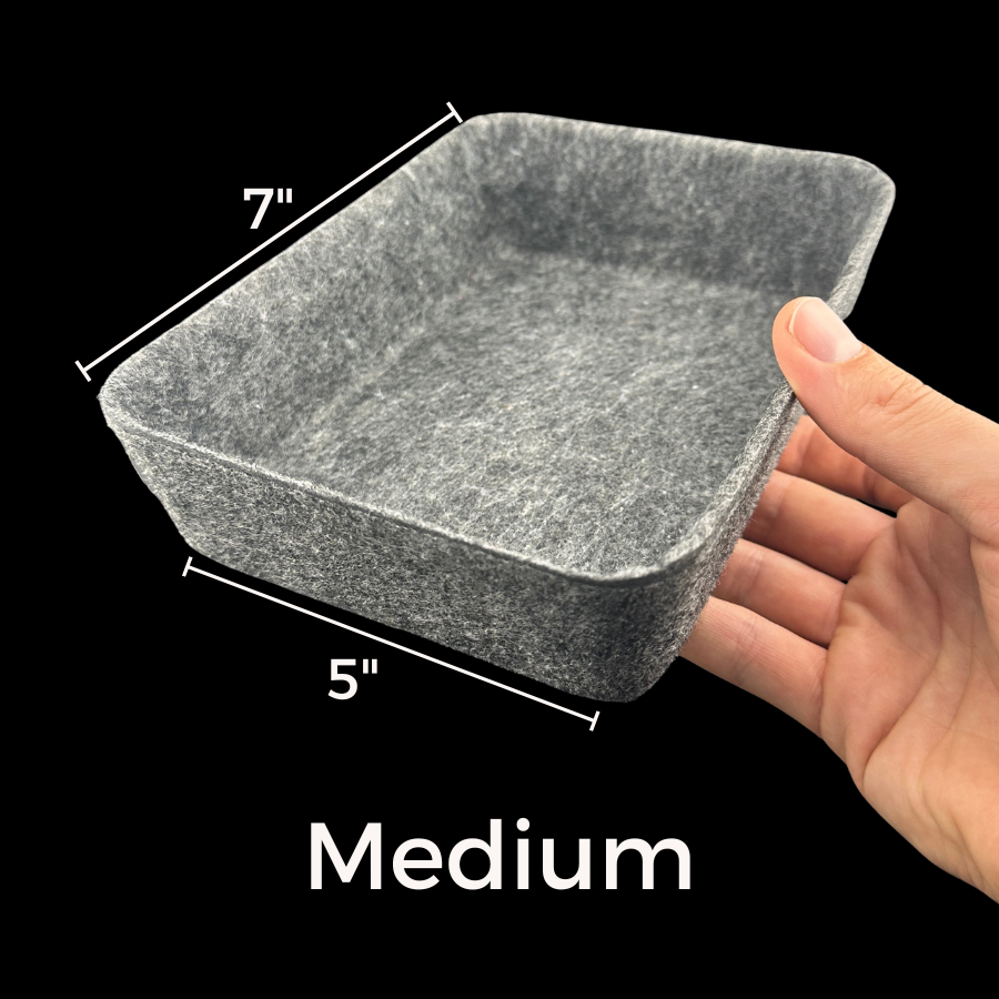 Felt Tray Heart Rocks Display