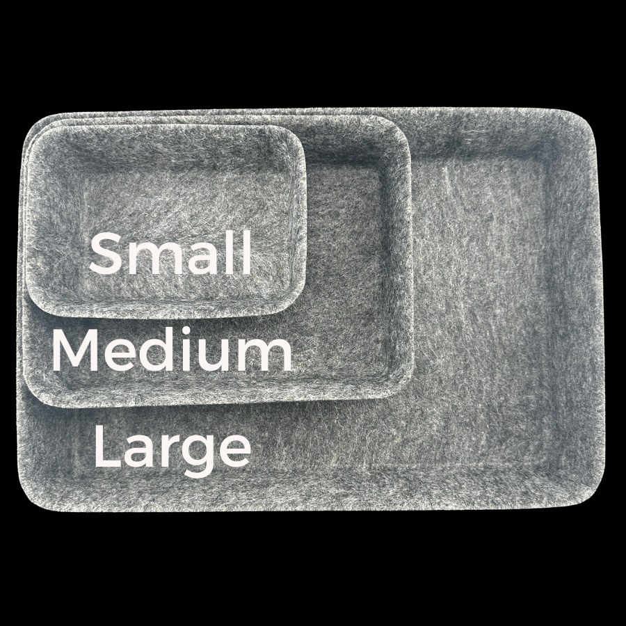 Felt Tray Heart Rocks Display