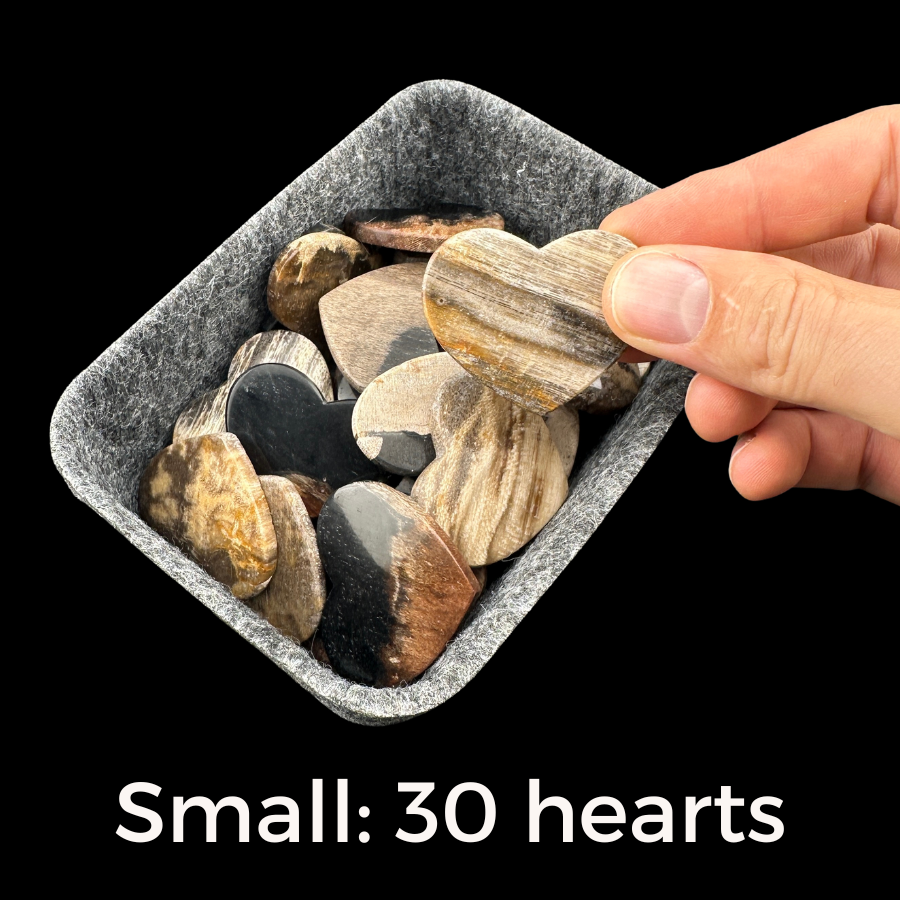 Felt Tray Heart Rocks Display