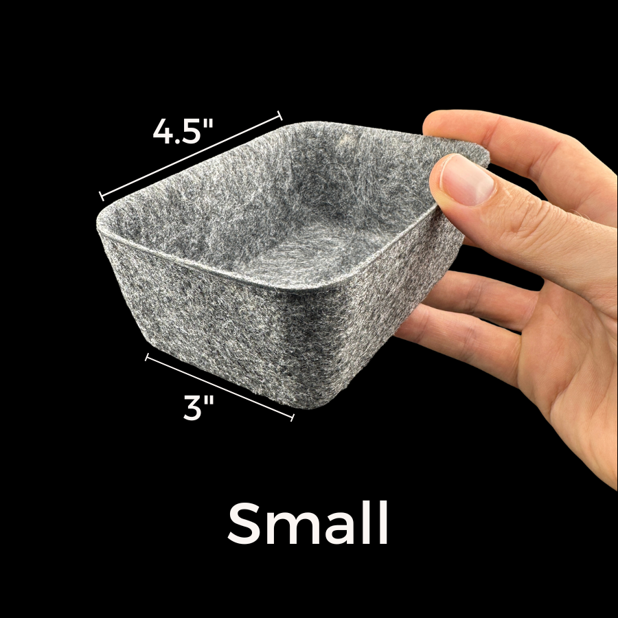 Felt Tray Heart Rocks Display