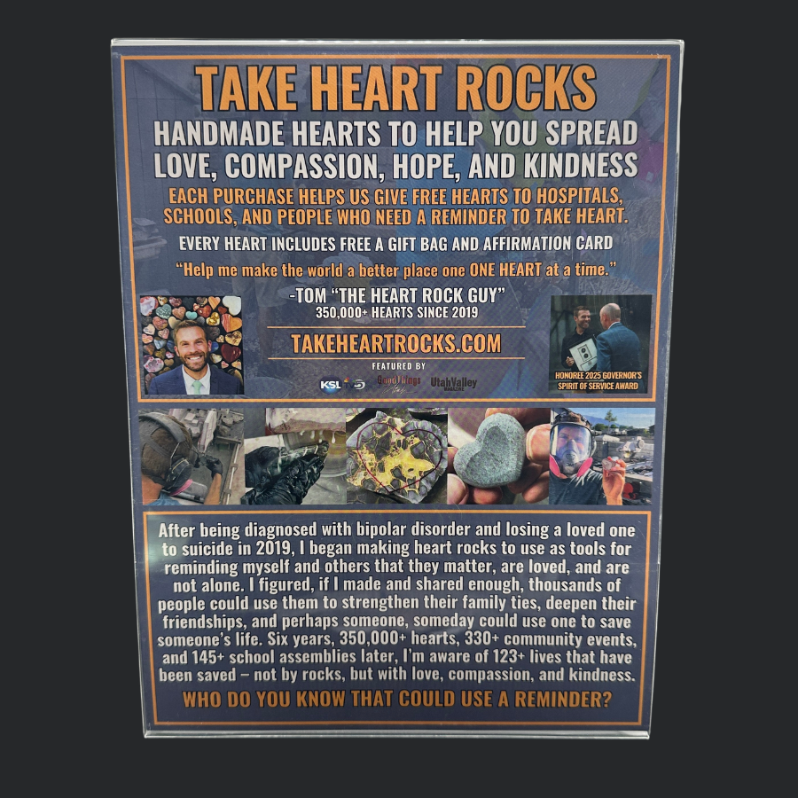 Sign: Take Heart Rocks Message