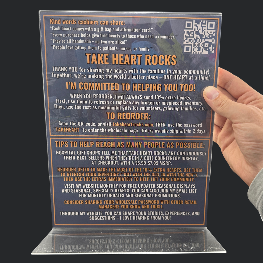 Sign: Take Heart Rocks Message