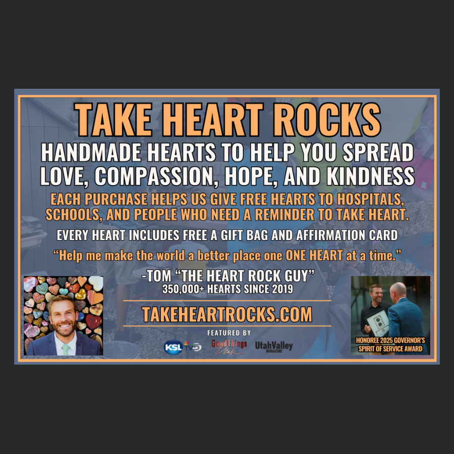 Sign: Take Heart Rocks Message