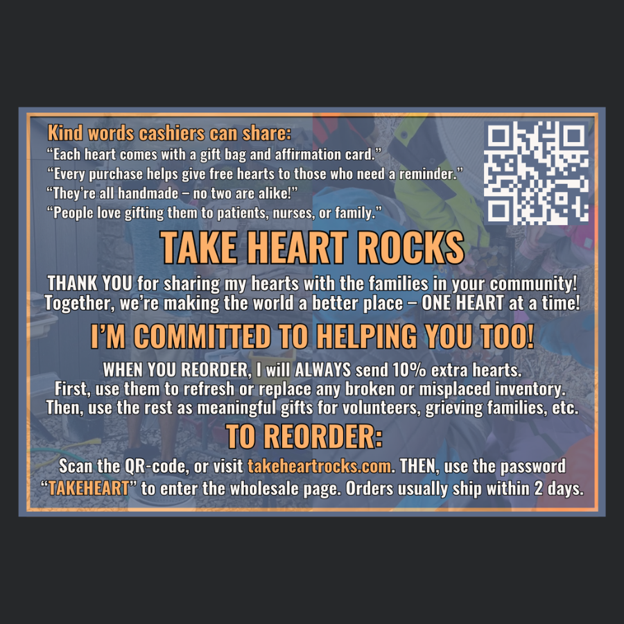 Sign: Take Heart Rocks Message