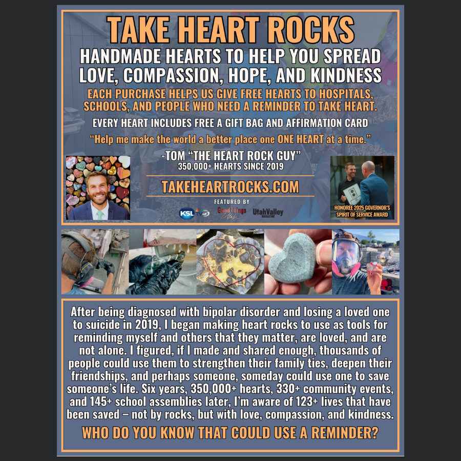 Sign: Take Heart Rocks Message